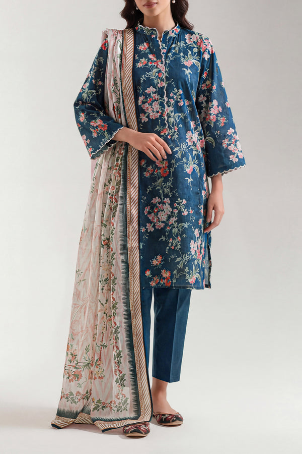 Unstitched Printed Lawn 3 Piece - SY19BR 1 Unstitched Printed Lawn 3 Piece