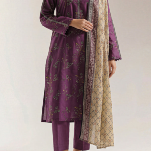 Unstitched Printed Lawn 3 Piece