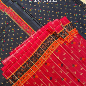 Prime Collection Navy & Red Printed 3 Piece Lawn Suit