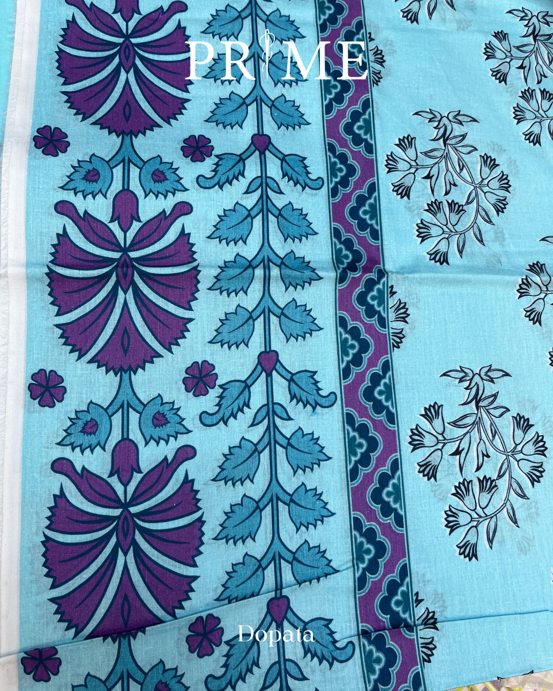 Sky Blue Printed - Prime Collection 3 Piece Lawn Suit - BCT 08 3 Prime Collection 3 Piece Lawn Suit
