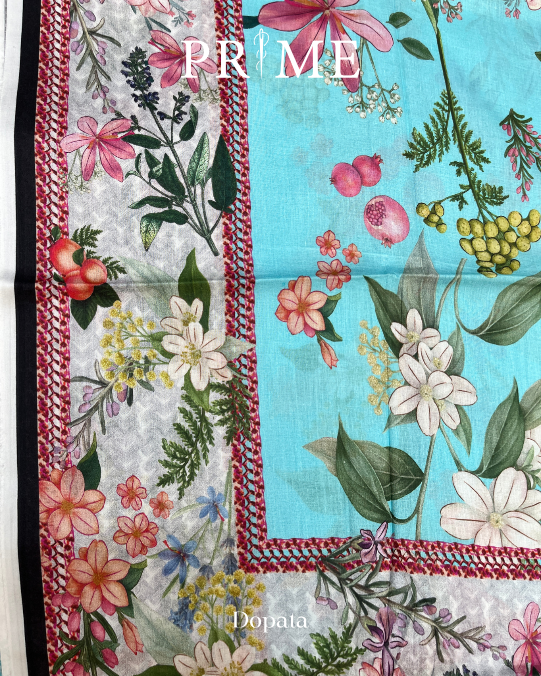 Floral Aqua - Prime Collection 3 Piece Lawn Suit - BCT 09 3 Prime Collection 3 Piece Lawn Suit