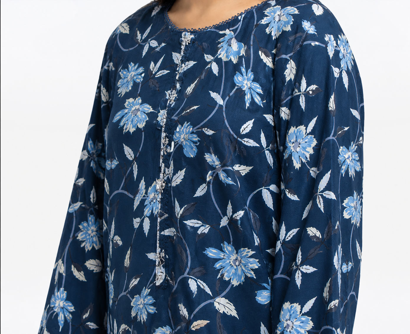 Elegant Blue Floral 2-Piece Co-Ord Set with Embellished Kurta 1 Elegant Blue Floral 2-Piece