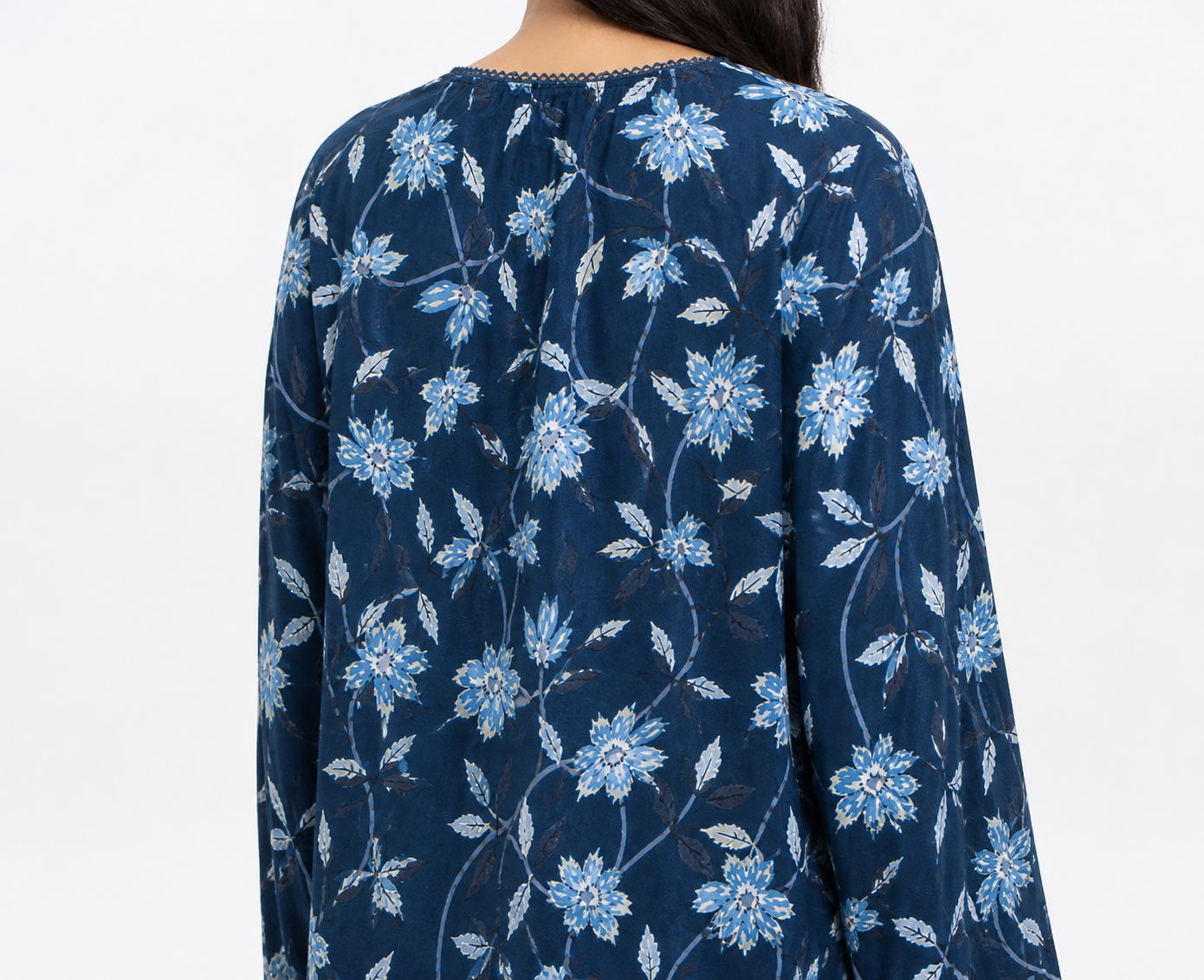 Elegant Blue Floral 2-Piece Co-Ord Set with Embellished Kurta 2 Elegant Blue Floral 2-Piece