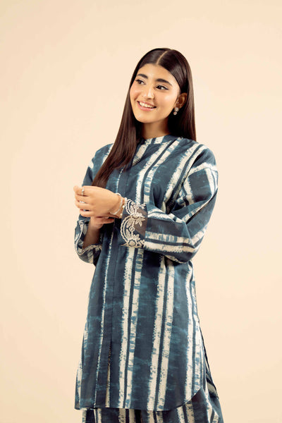 2 Piece Printed Co-Ord Set – Blue Tie & Dye Shirt Trouser 1 2 Piece Printed Co-Ord Set