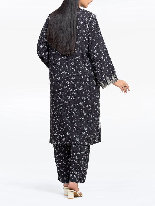 Pret Embroidered Raw Silk Co-Ord Set – 2Pc Shirt & Trouser (Black) 5 Pret Embroidered Raw Silk