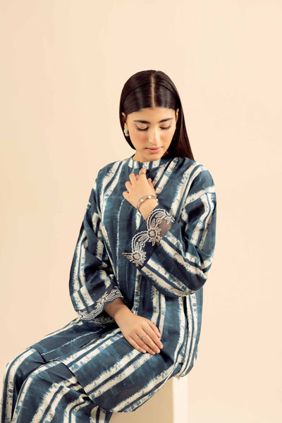 2 Piece Printed Co-Ord Set – Blue Tie & Dye Shirt Trouser 2 2 Piece Printed Co-Ord Set