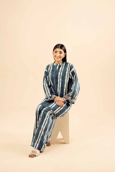 2 Piece Printed Co-Ord Set – Blue Tie & Dye Shirt Trouser 3 2 Piece Printed Co-Ord Set