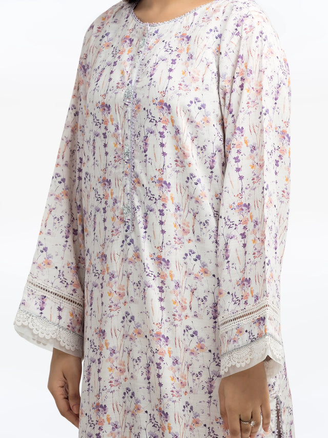 Soft Floral 2-Piece Co-Ord Set with Lace Detail Kurta 1 Soft Floral 2-Piece Co-Ord
