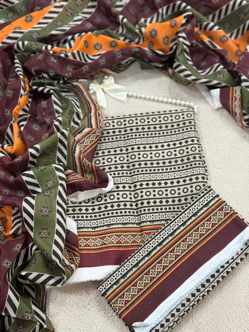 Prime Collection 3PC Printed Lawn Suit – Premium Summer Collection 3 Prime Collection 3PC Printed Lawn Suit