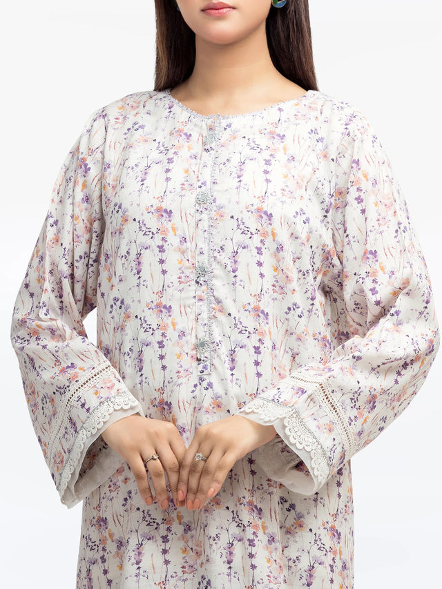 Soft Floral 2-Piece Co-Ord Set with Lace Detail Kurta 5 Soft Floral 2-Piece Co-Ord