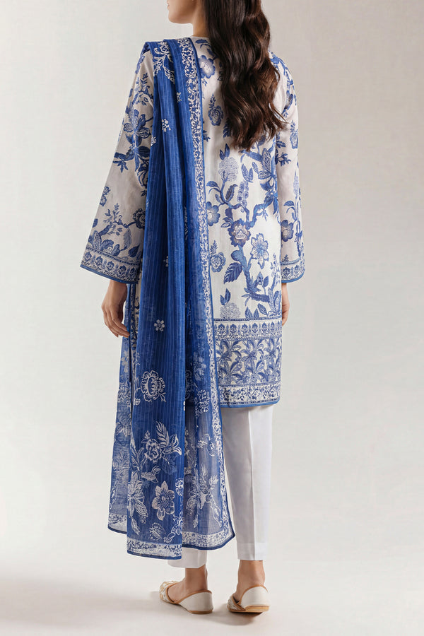Azure Bloom Printed Lawn Suit – 3 Piece D010 3 Azure Bloom Printed Lawn Suit