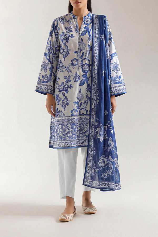 Azure Bloom Printed Lawn Suit – 3 Piece D010 8 Azure Bloom Printed Lawn Suit