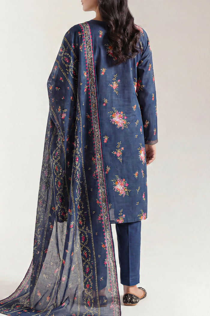 Midnight Bloom Printed Lawn Suit – Elegant 3 Piece Floral Ensemble D06 5 Midnight Bloom Printed Lawn Suit