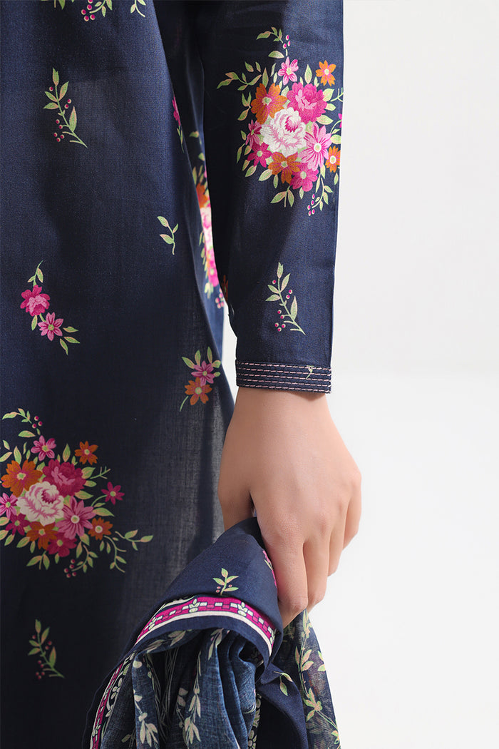 Midnight Bloom Printed Lawn Suit – Elegant 3 Piece Floral Ensemble D06 7 Midnight Bloom Printed Lawn Suit