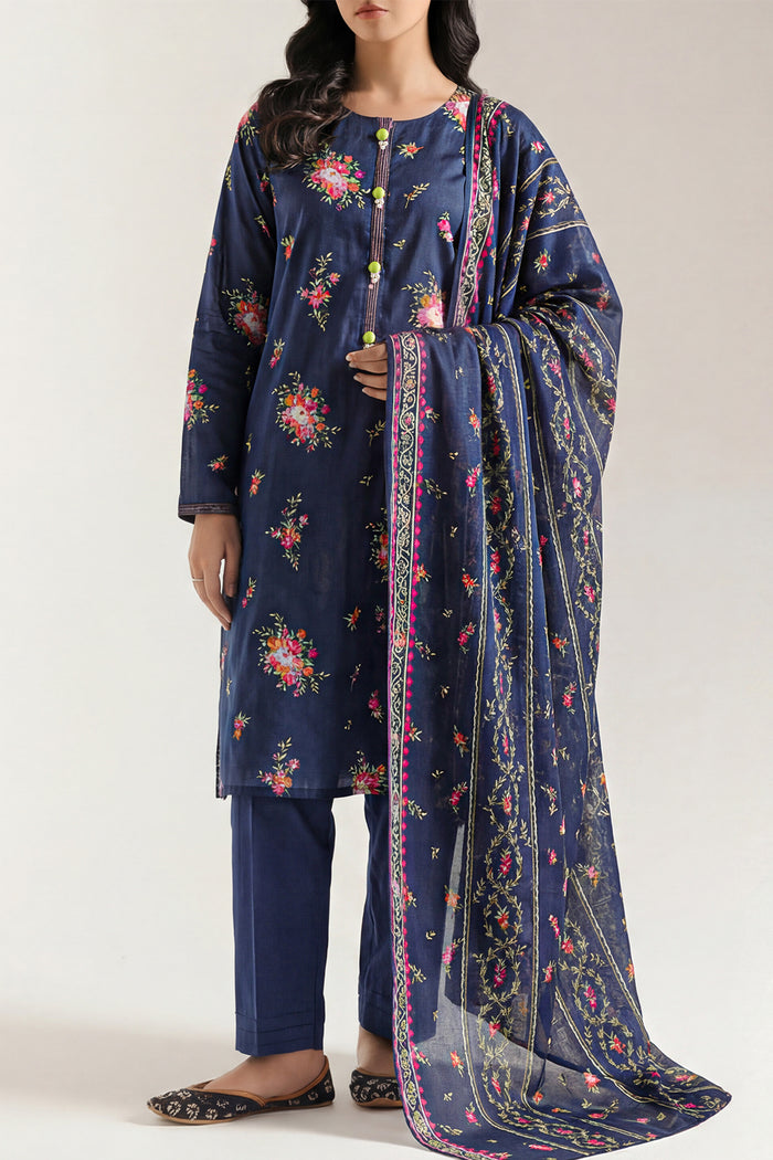 Midnight Bloom Printed Lawn Suit – Elegant 3 Piece Floral Ensemble D06 8 Midnight Bloom Printed Lawn Suit