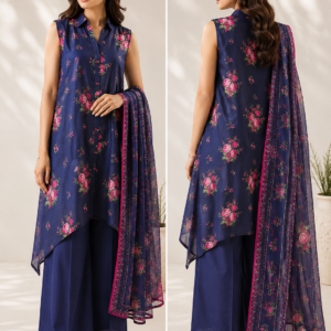 Home 1 Midnight Rose Printed Lawn Suit – 3 Piece D012