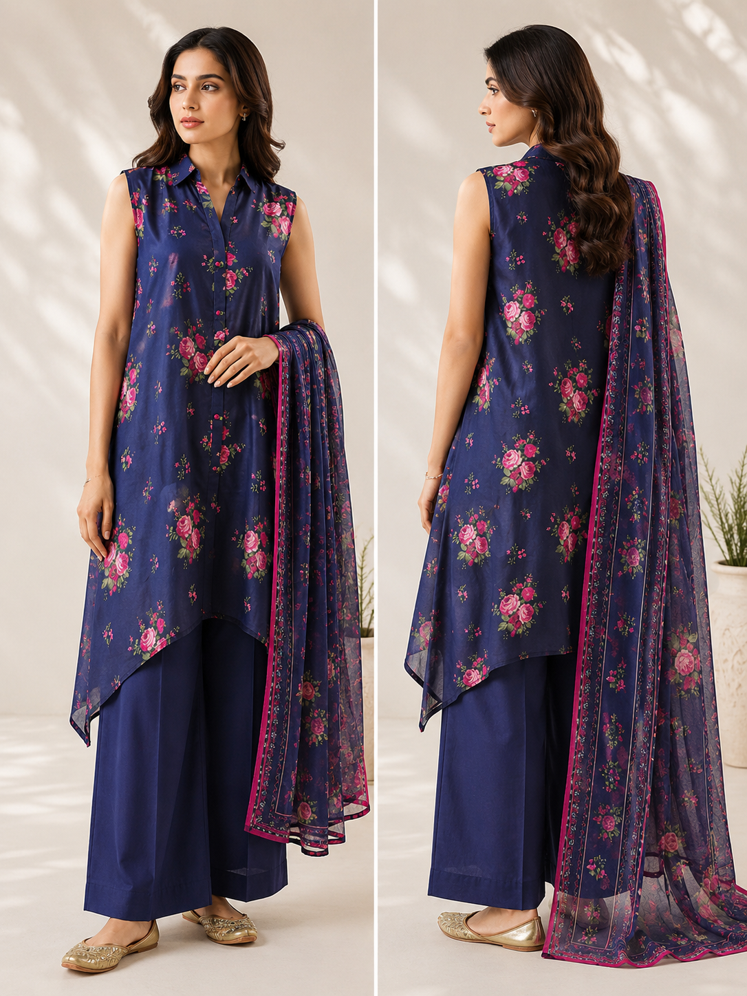 Midnight Rose Printed Lawn Suit – 3 Piece D012 1 Midnight Rose Printed Lawn Suit – 3 Piece D012