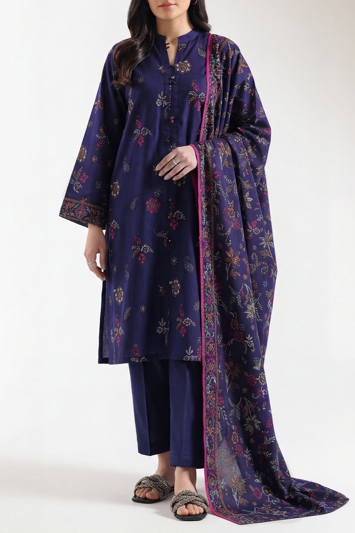 Midnight Sapphire Paisley Printed Lawn Suit – 3 Piece D09 3 Midnight Sapphire Paisley Printed Lawn Suit