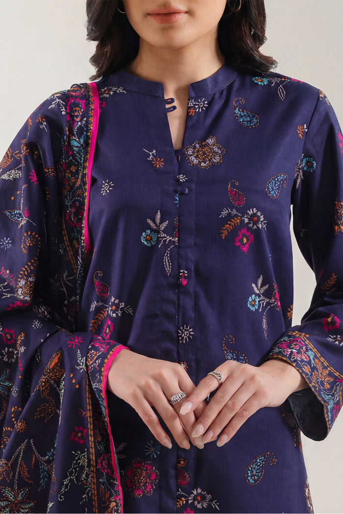 Midnight Sapphire Paisley Printed Lawn Suit – 3 Piece D09 4 Midnight Sapphire Paisley Printed Lawn Suit