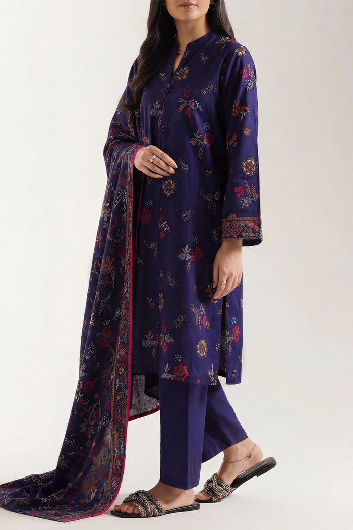 Midnight Sapphire Paisley Printed Lawn Suit – 3 Piece D09 8 Midnight Sapphire Paisley Printed Lawn Suit