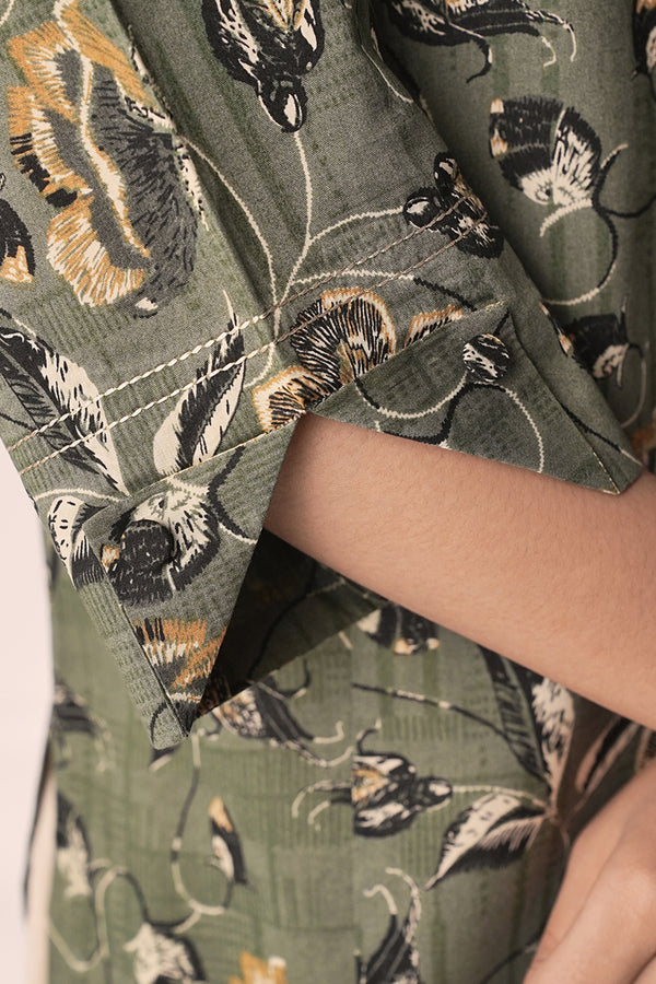 Olive Botanical Printed Lawn Suit – Elegant 3 Piece Summer Ensemble D04 6 Olive Botanical Printed Lawn Suit