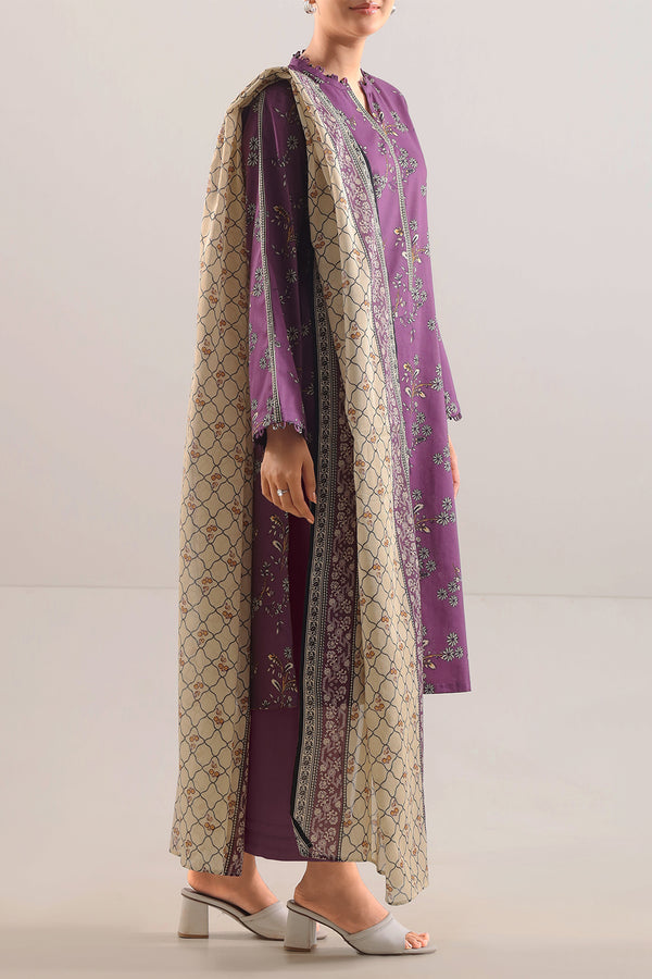 Royal Amethyst Printed Lawn Suit – 3 Piece D011 4 Royal Amethyst Printed Lawn Suit