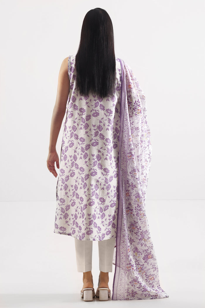 Lavender Floral Lawn Suit – Elegant 3 Piece Printed Summer Ensemble D01 6 Lavender Floral Lawn Suit
