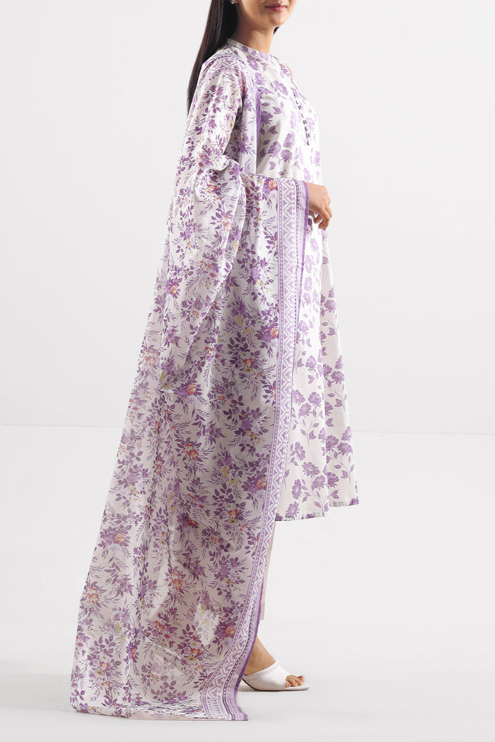 Lavender Floral Lawn Suit – Elegant 3 Piece Printed Summer Ensemble D01 5 Lavender Floral Lawn Suit